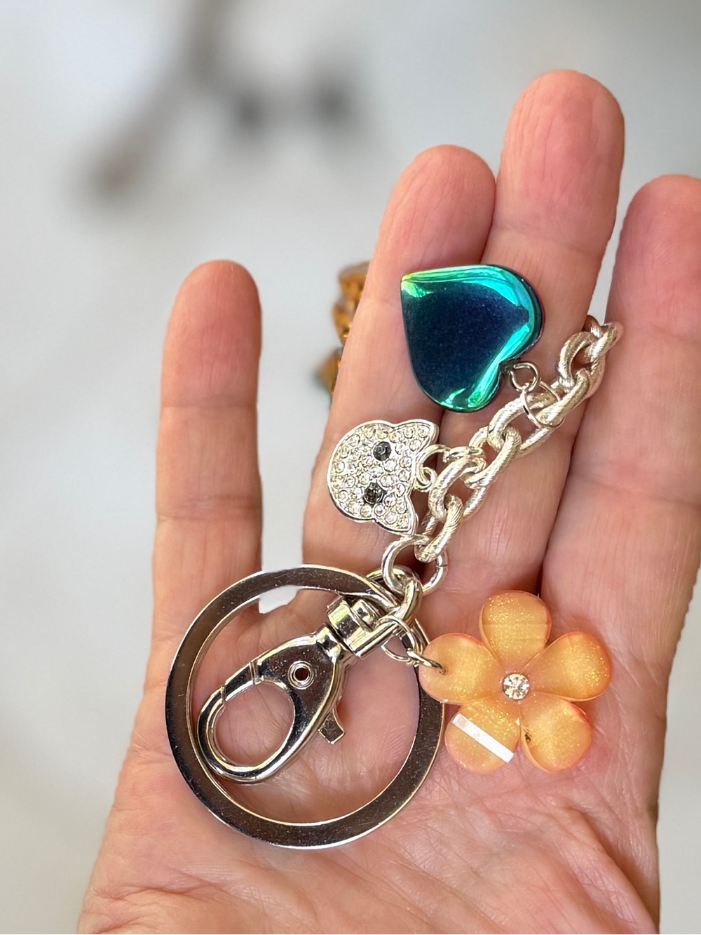 Diamond Painted Cat Keychain – Sealed with Premium Charms & Crystal Accents - Picture 7 of 9